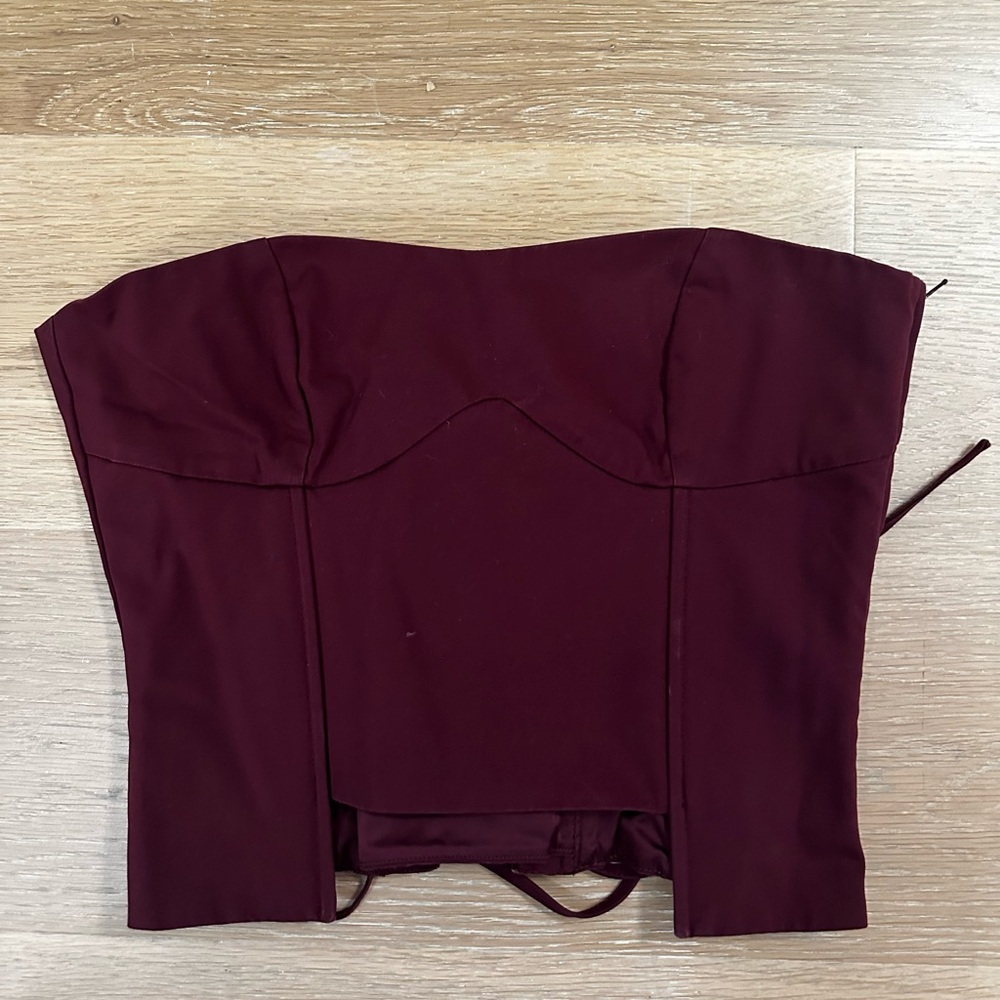 & Other Stories Burgundy Corset Top